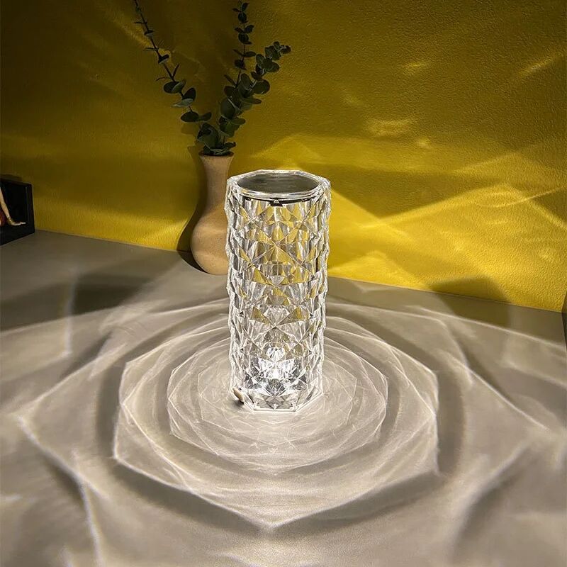 Modern Transparent Led Touch Control Crystal Bedside Table Lamp