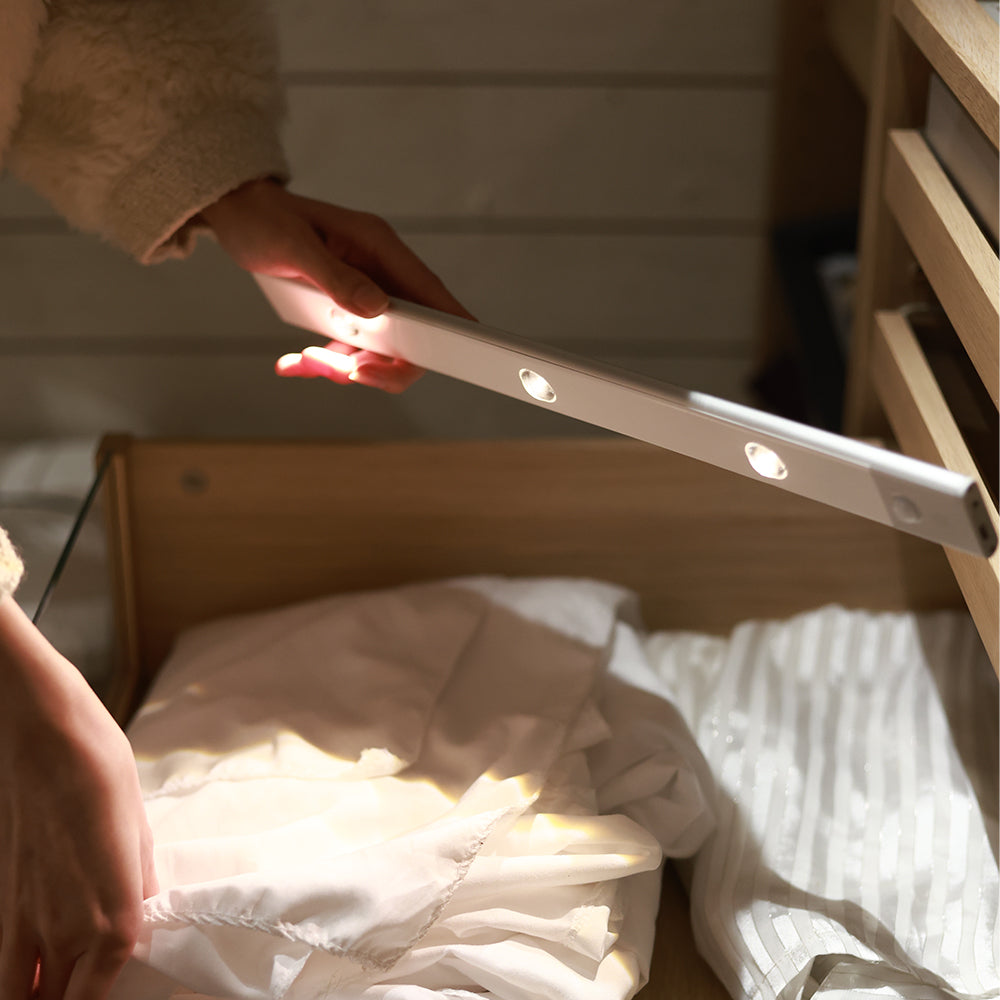 Cabinet Lights, Under Counter Closet Lights with Motion Sensor, Rechargeable Cat's Eye Hill Corrugated Light